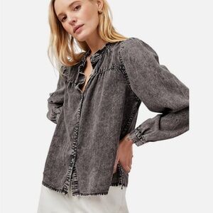 Rails Camille Top Black Acid Wash Size Medium